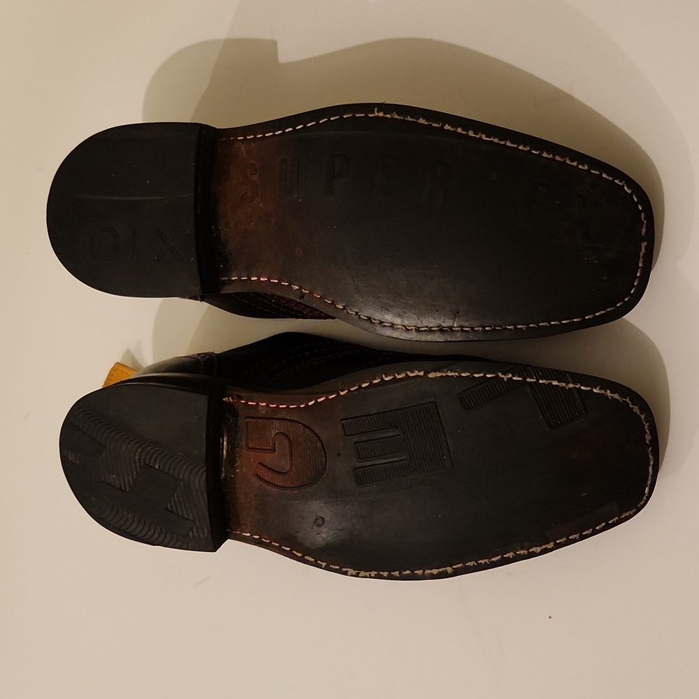 Pskaufman brogue shoes, men's 7.5, black with red contrast stitching/und… - Picture 5 of 8